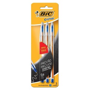 BIC BOLIGRAFOS FLOW PACK AZUL CRISTAL x 3u